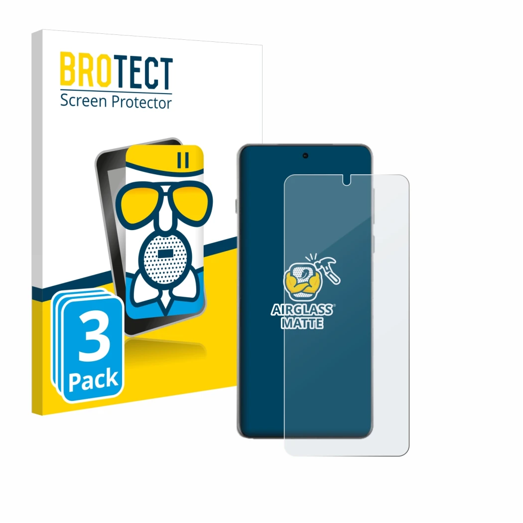 Vorderseite einer Produktverpackung mit dem Markenlogo BROTECT. Daneben ist das Gerät Oppo Find X8 Pro mit dem zugehörigen Dis