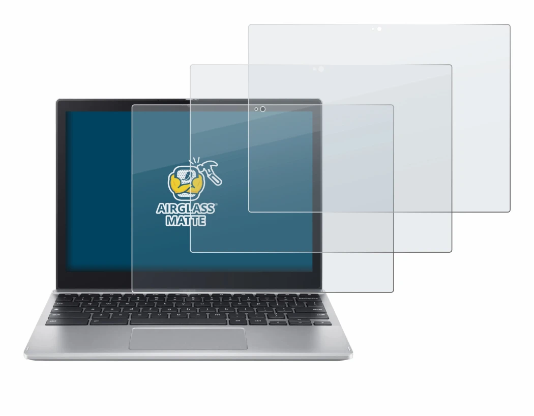 Abbildung des Geräts Acer Chromebook Spin 312 mit einer Vielzahl des Displayschutzes.