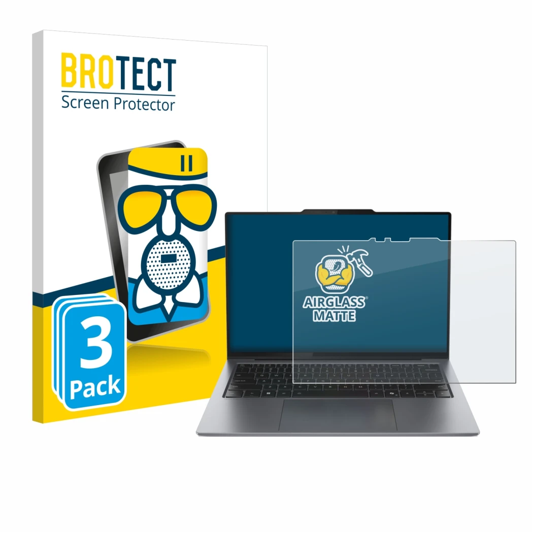 Vorderseite einer Produktverpackung mit dem Markenlogo BROTECT. Daneben ist das Gerät Lenovo ThinkPad X9 15 Aura Edition 15