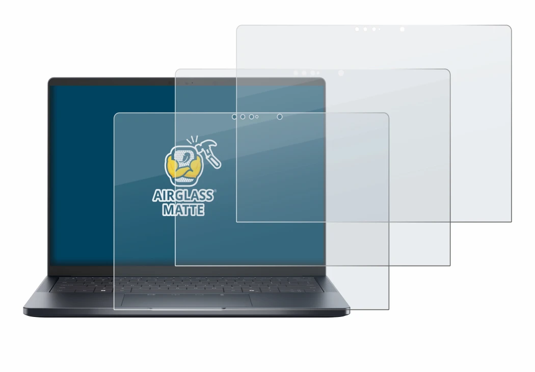 Abbildung des Geräts Dell Pro 14 Premium PA14250 Touch mit einer Vielzahl des Displayschutzes.