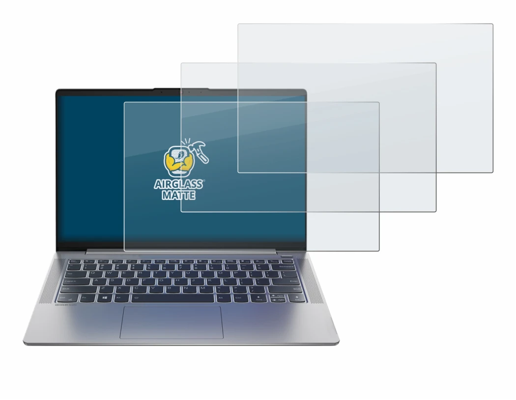 Abbildung des Geräts Lenovo IdeaPad 5 14ALC05 mit einer Vielzahl des Displayschutzes.