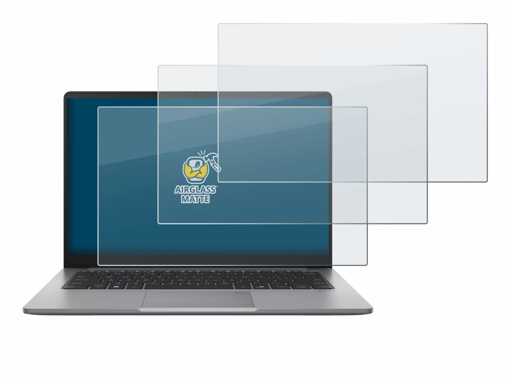 Abbildung des Geräts ASUS ExpertBook P1 P1403 mit einer Vielzahl des Displayschutzes.