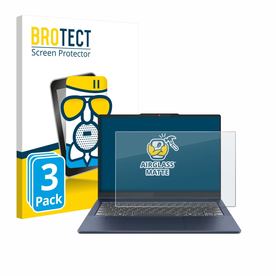 Vorderseite einer Produktverpackung mit dem Markenlogo BROTECT. Daneben ist das Gerät Lenovo IdeaPad 5 2-in-1 Gen 10 14