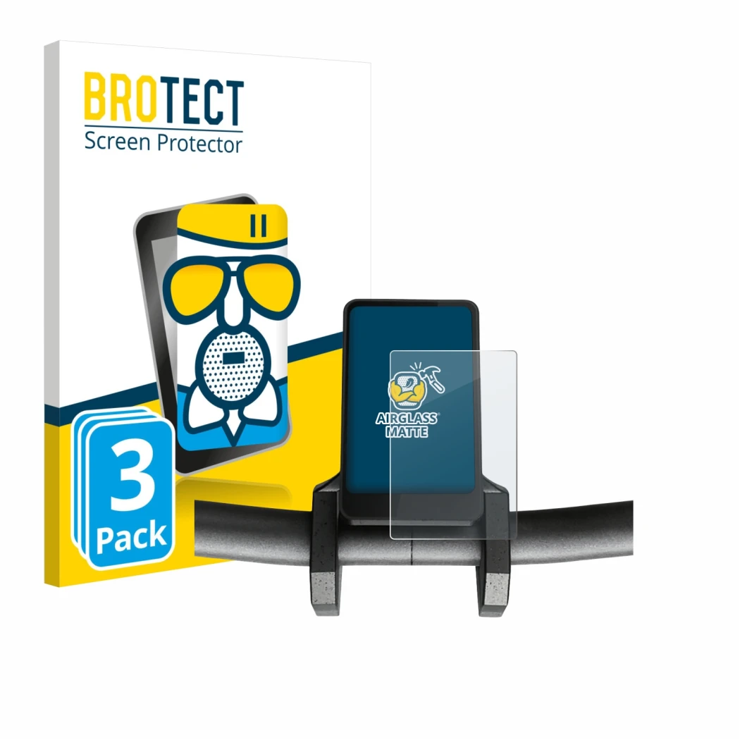 Vorderseite einer Produktverpackung mit dem Markenlogo BROTECT. Daneben ist das Gerät Joyor T6 mit dem zugehörigen Displayschu