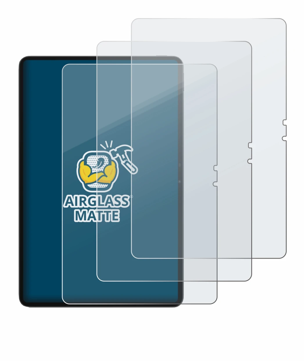 Abbildung des Geräts Blackview MEGA 3 mit einer Vielzahl des Displayschutzes.