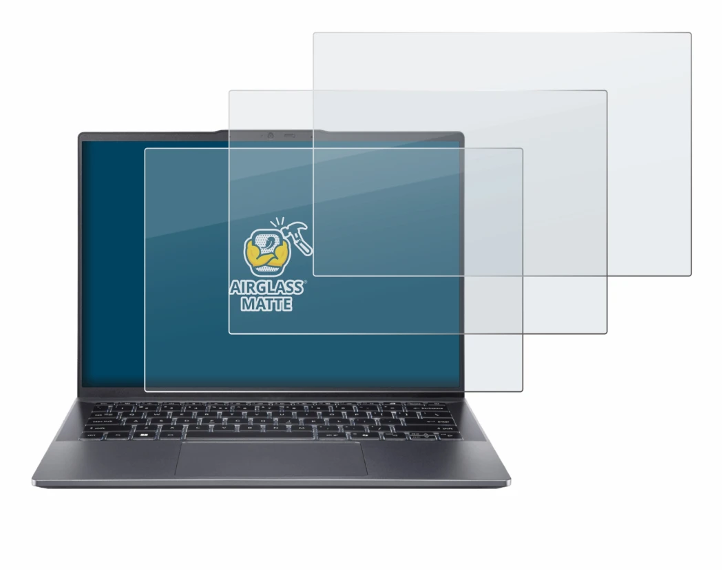 Abbildung des Geräts Acer Swift Go 14 OLED mit einer Vielzahl des Displayschutzes.