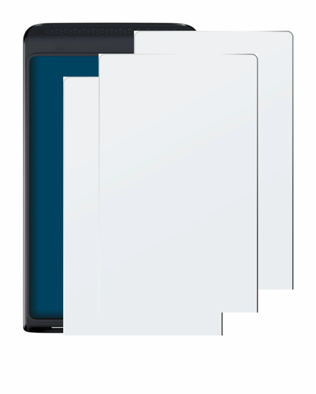 Abbildung des Geräts Vasco Translator Q1 mit einer Vielzahl des Displayschutzes.