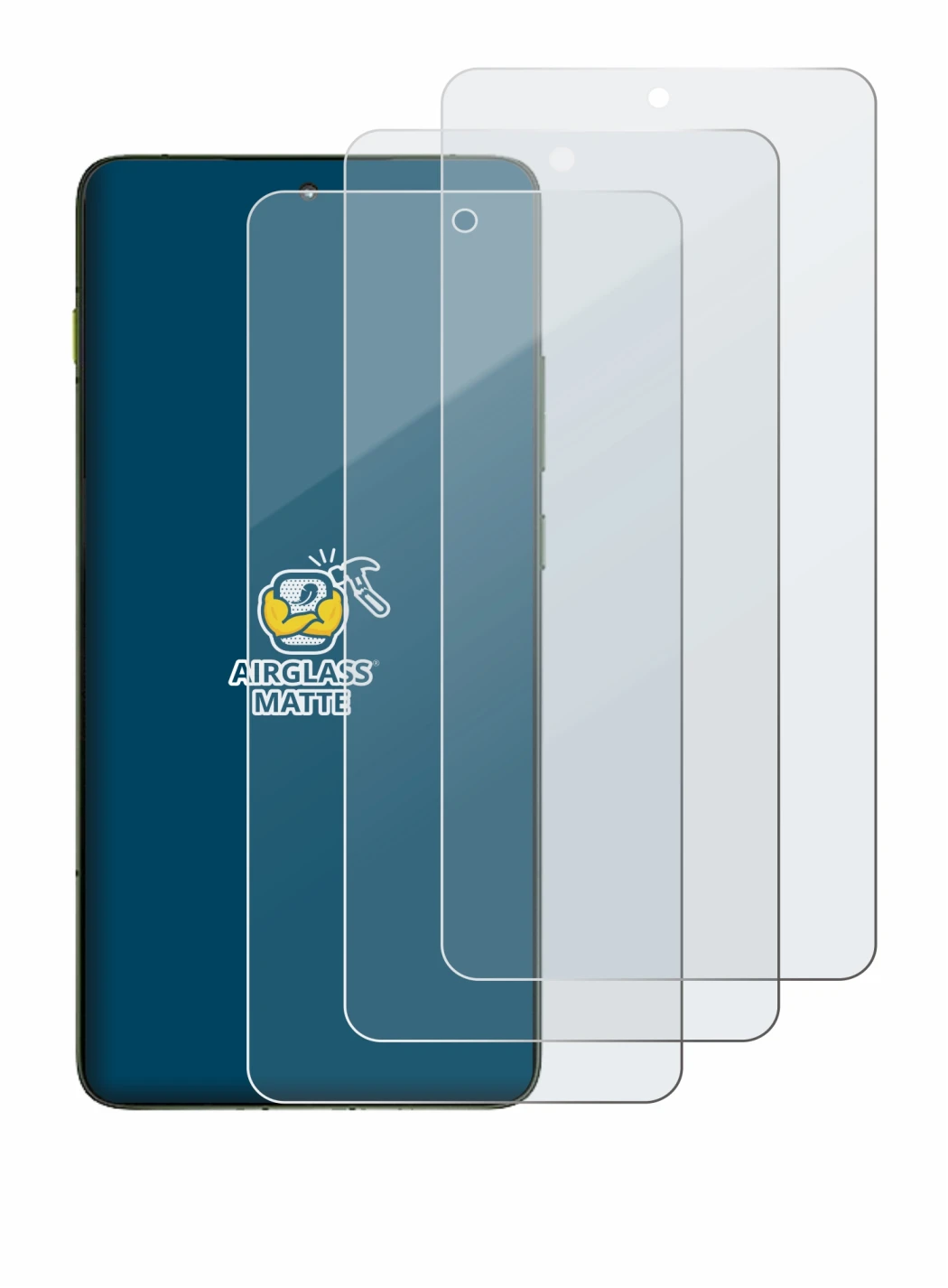 Abbildung des Geräts Motorola Edge 70 mit einer Vielzahl des Displayschutzes.