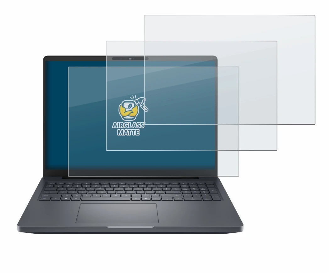 Abbildung des Geräts Dell Pro Max 16 Plus mit einer Vielzahl des Displayschutzes.