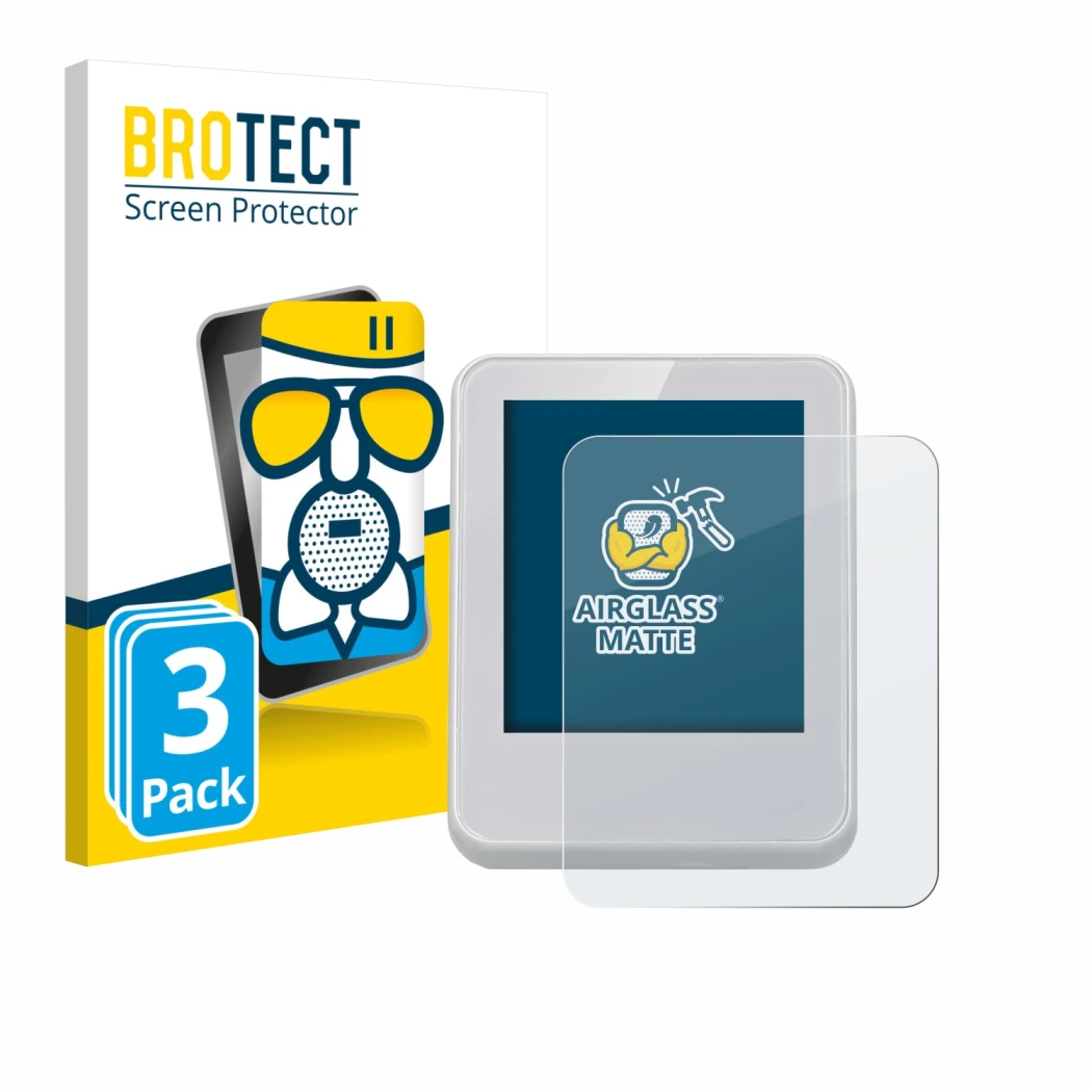 Vorderseite einer Produktverpackung mit dem Markenlogo BROTECT. Daneben ist das Gerät Bresser ClimaTemp Digitales Raumthermome