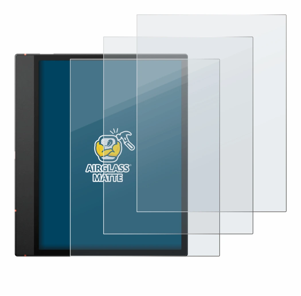 Abbildung des Geräts Boox Note Air 5 C mit einer Vielzahl des Displayschutzes.