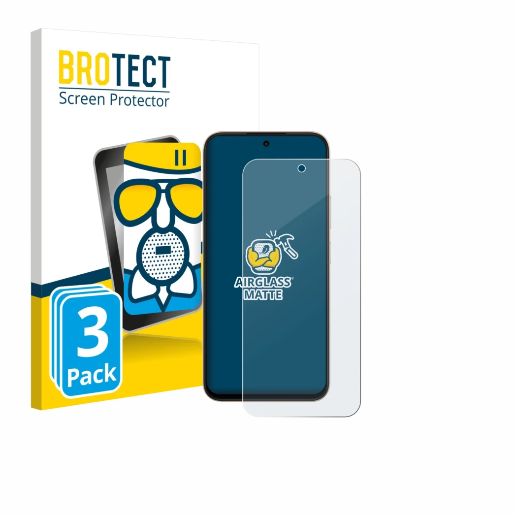 Vorderseite einer Produktverpackung mit dem Markenlogo BROTECT. Daneben ist das Gerät Oppo A6t Pro mit dem zugehörigen Display