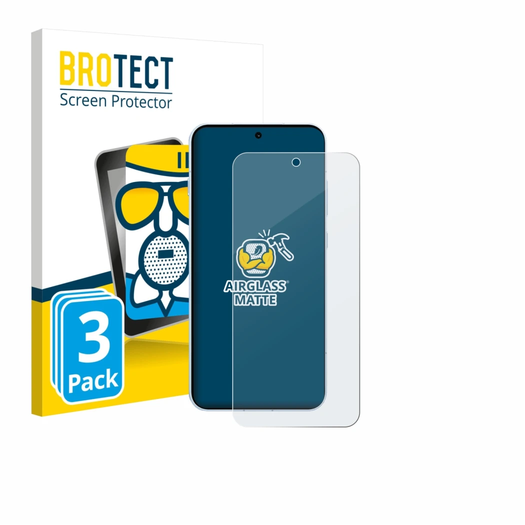 Vorderseite einer Produktverpackung mit dem Markenlogo BROTECT. Daneben ist das Gerät Oppo Find X8s mit dem zugehörigen Displa