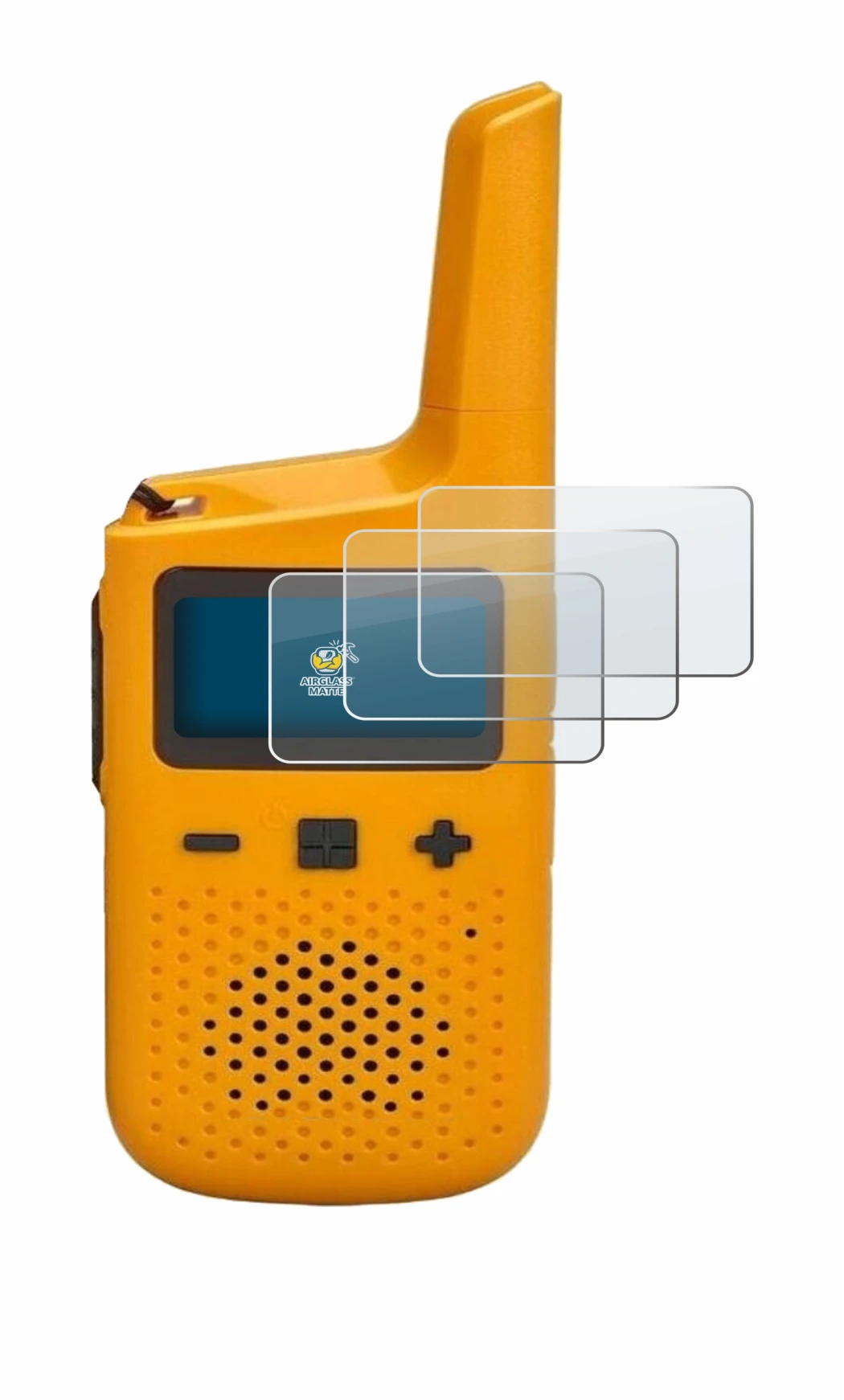 Abbildung des Geräts Motorola Talkabout T72 mit einer Vielzahl des Displayschutzes.