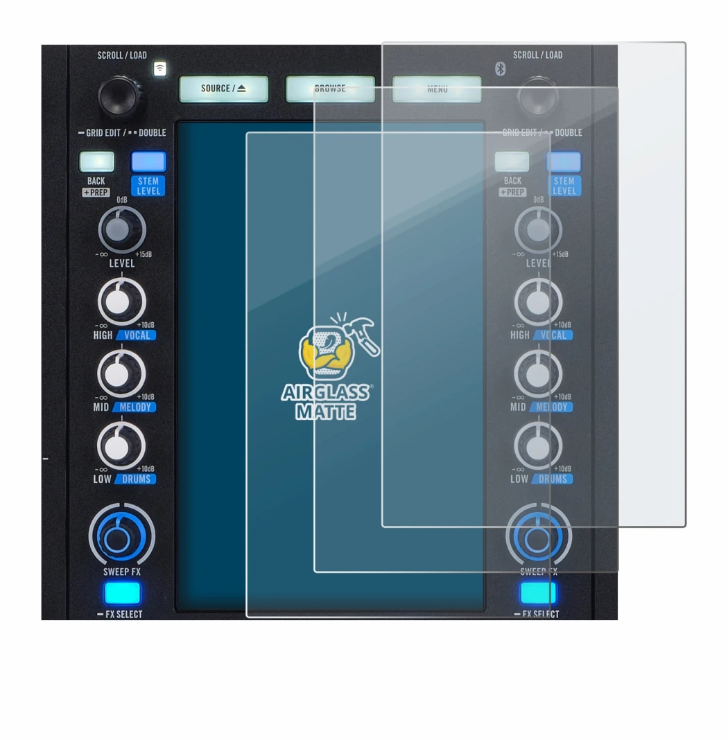 Abbildung des Geräts Rane System One mit einer Vielzahl des Displayschutzes.