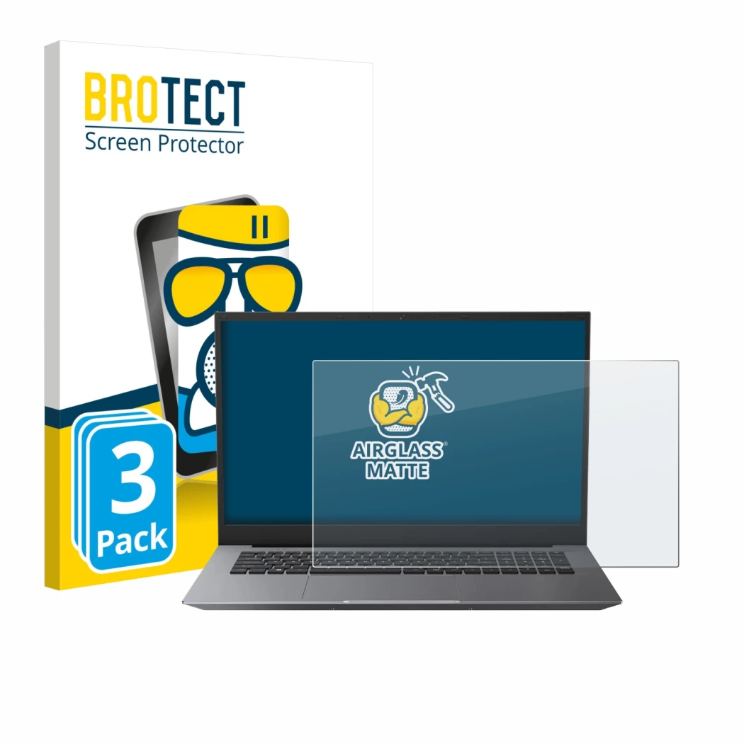 Vorderseite einer Produktverpackung mit dem Markenlogo BROTECT. Daneben ist das Gerät Blackview Acebook 10 18.5