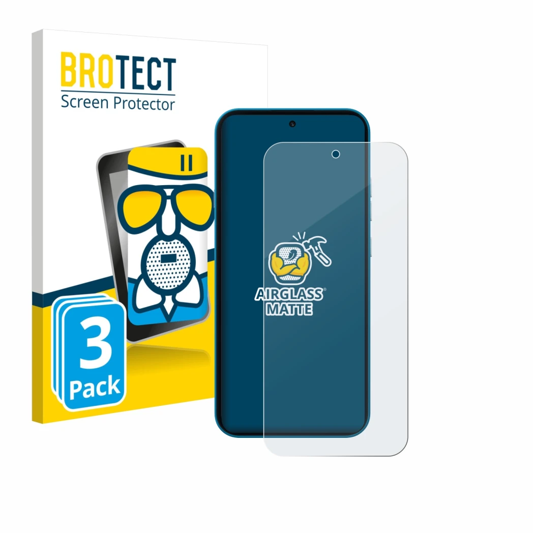 Vorderseite einer Produktverpackung mit dem Markenlogo BROTECT. Daneben ist das Gerät Nothing Phone (4a) mit dem zugehörigen D