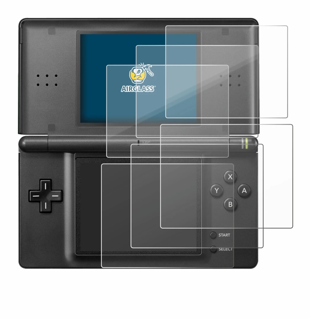 Abbildung des Geräts Nintendo DS LITE mit einer Vielzahl des Displayschutzes.