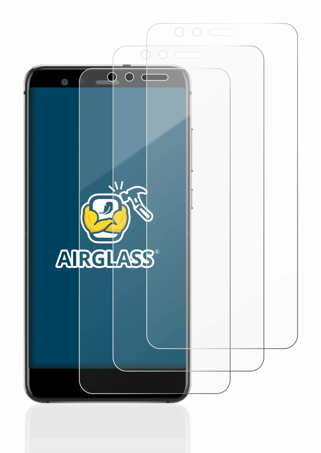 Abbildung des Geräts Huawei P10 Lite mit einer Vielzahl des Displayschutzes.