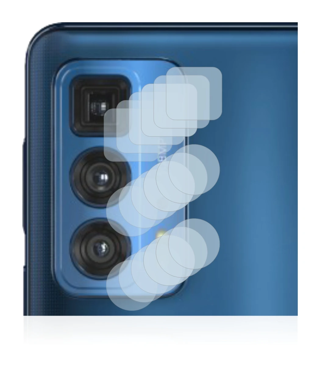 Abbildung des Geräts Motorola Edge 20 Pro (NUR Kameraschutz) mit einer Vielzahl des Displayschutzes.