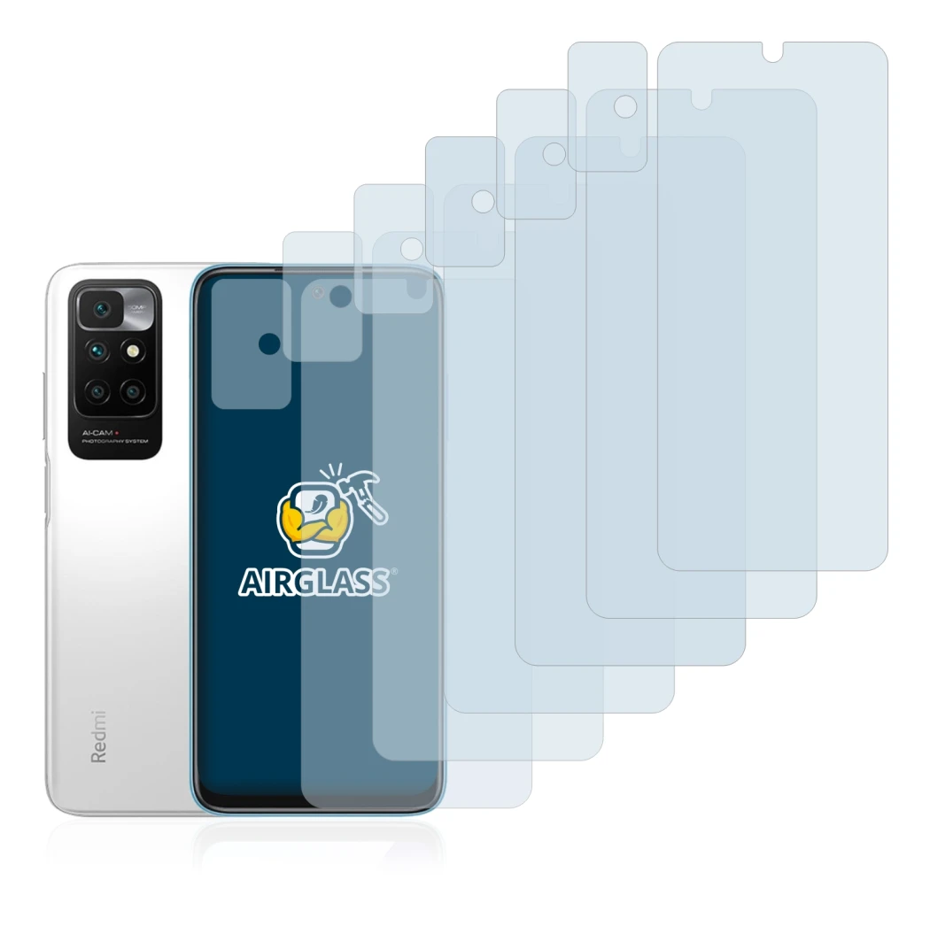 Abbildung des Geräts Xiaomi Redmi 10 (Display+Kamera) mit einer Vielzahl des Displayschutzes.