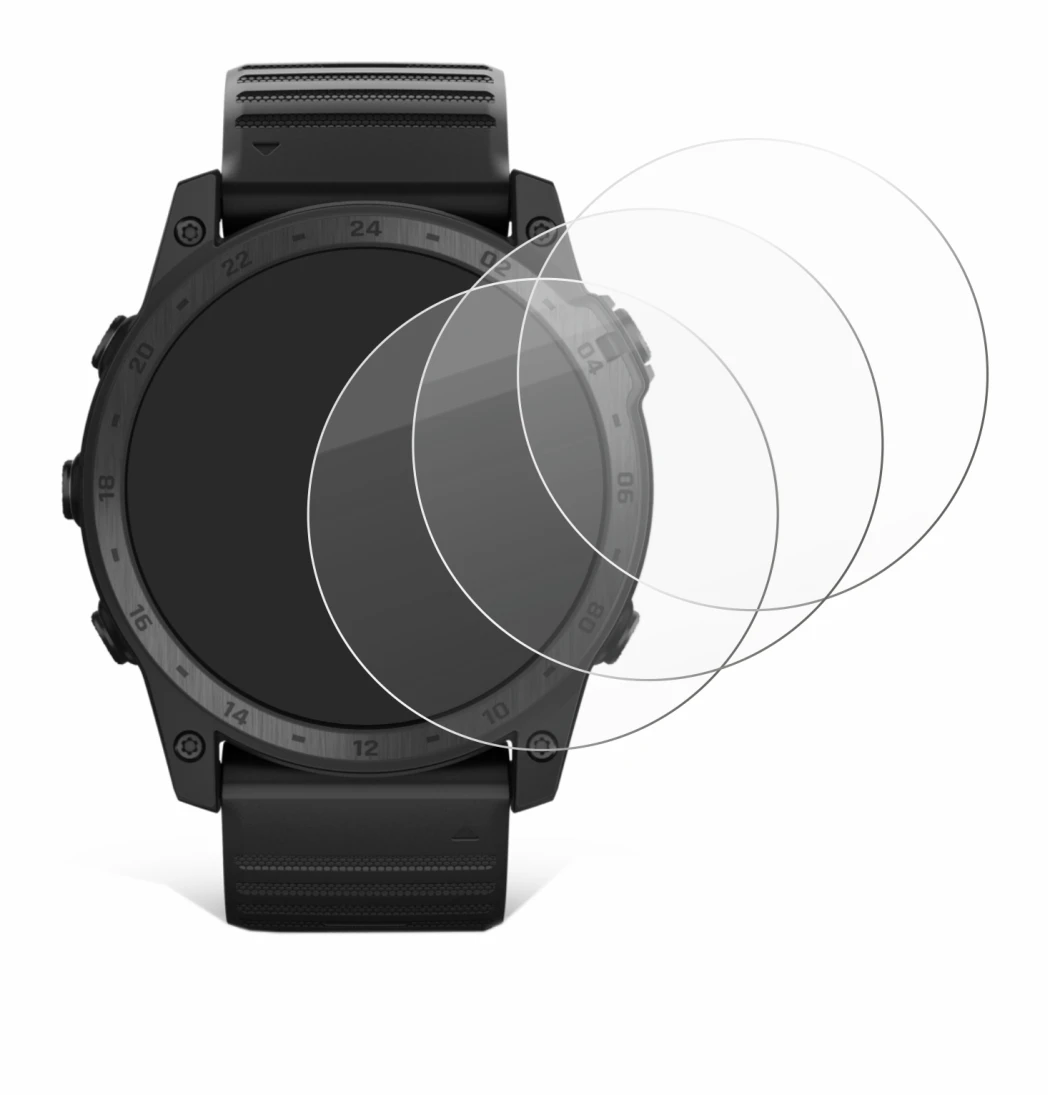 Abbildung des Geräts Garmin Tactix 7 Pro Ballistics mit einer Vielzahl des Displayschutzes.