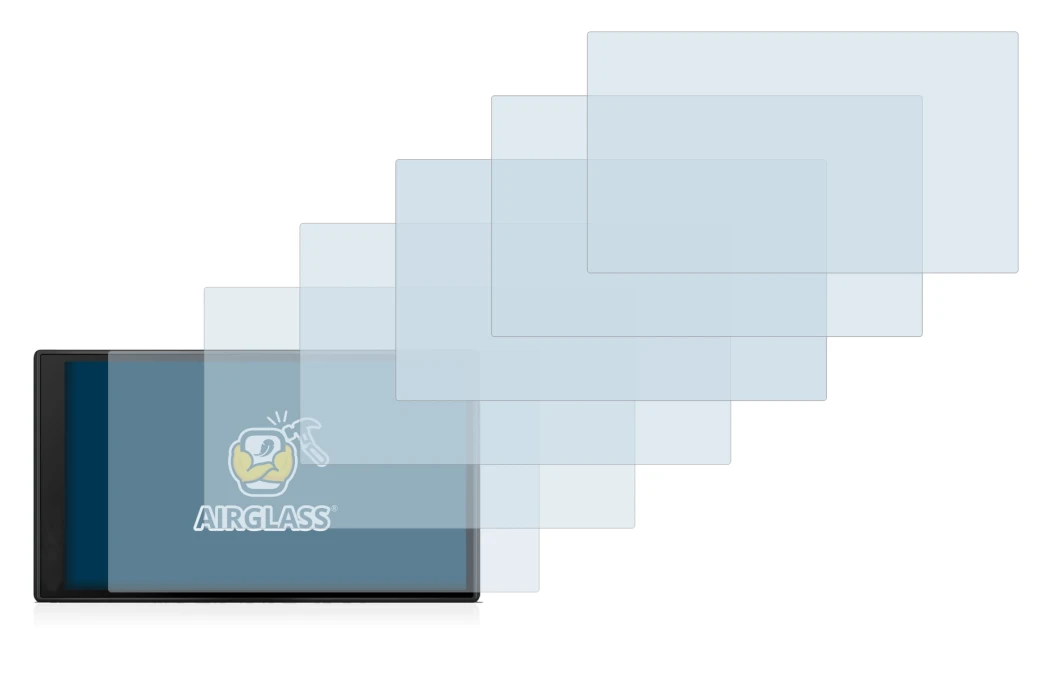 Abbildung des Geräts Garmin DriveSmart 66 mit einer Vielzahl des Displayschutzes.