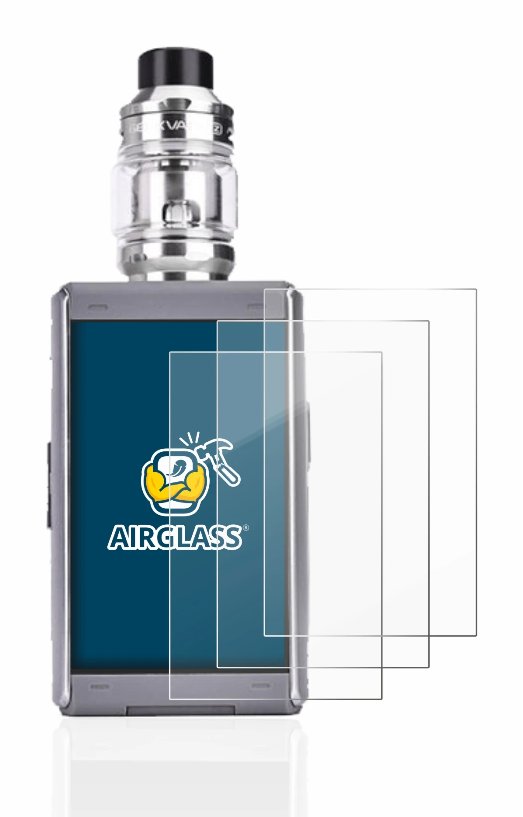 Abbildung des Geräts GeekVape T200 mit einer Vielzahl des Displayschutzes.