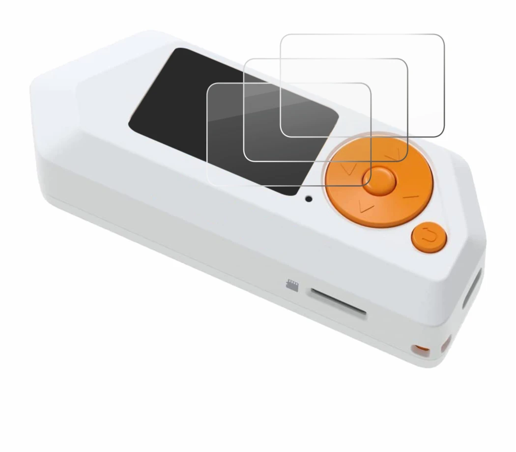 Abbildung des Geräts Flipper Zero FZ.1 mit einer Vielzahl des Displayschutzes.