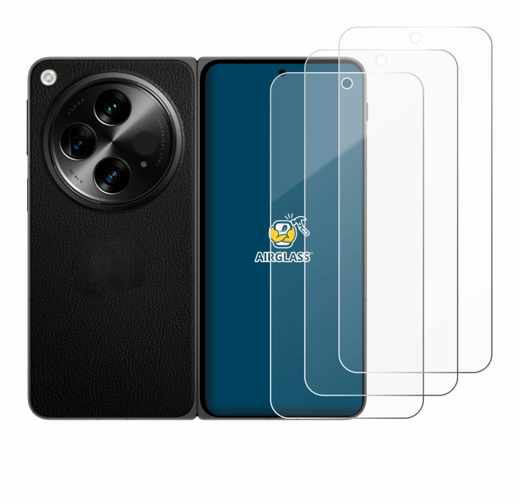 Abbildung des Geräts OnePlus Open (case-friendly) mit einer Vielzahl des Displayschutzes.