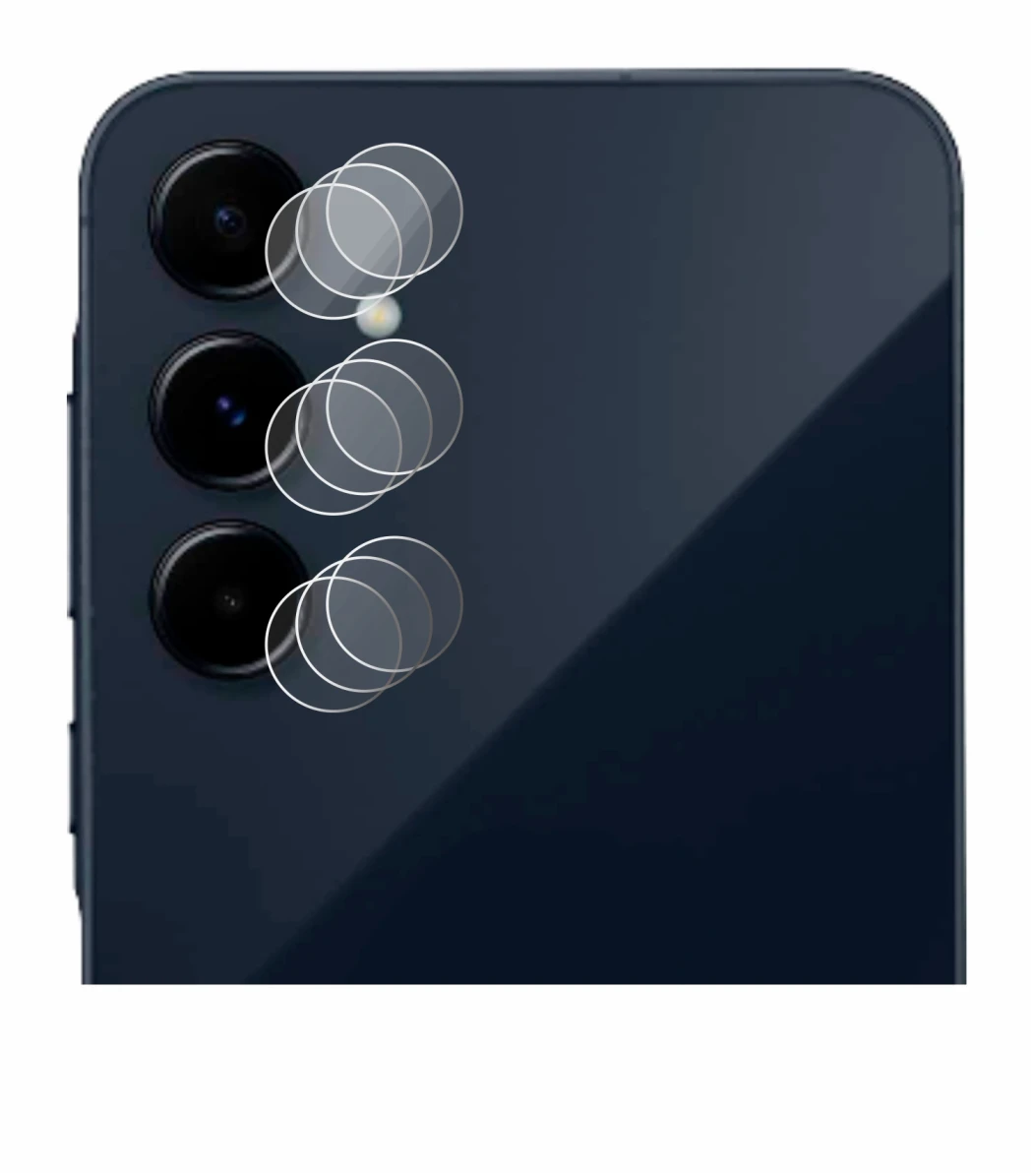 Abbildung des Geräts Samsung Galaxy A35 5G (NUR Kameraschutz) mit einer Vielzahl des Displayschutzes.