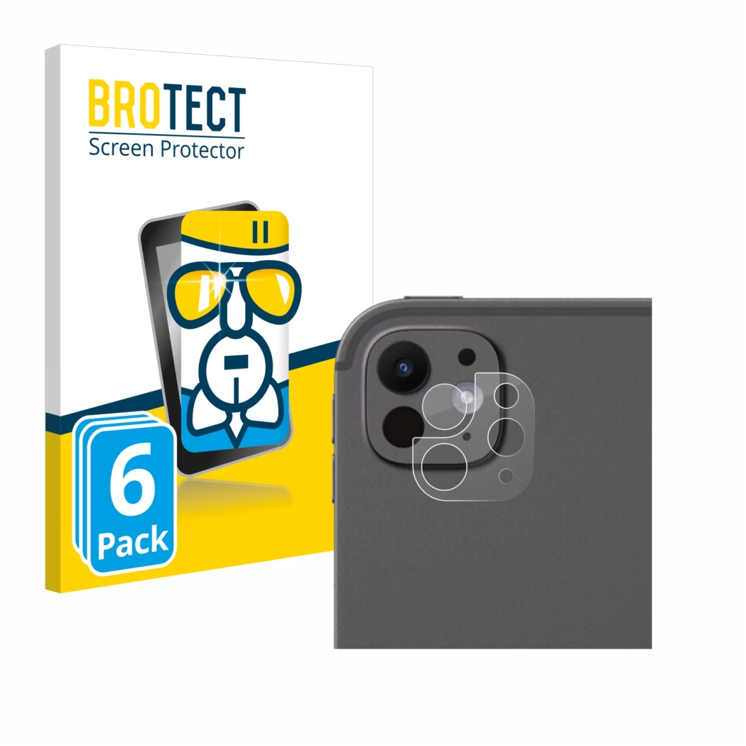 Vorderseite einer Produktverpackung mit dem Markenlogo BROTECT. Daneben ist das Gerät Apple iPad Pro 13