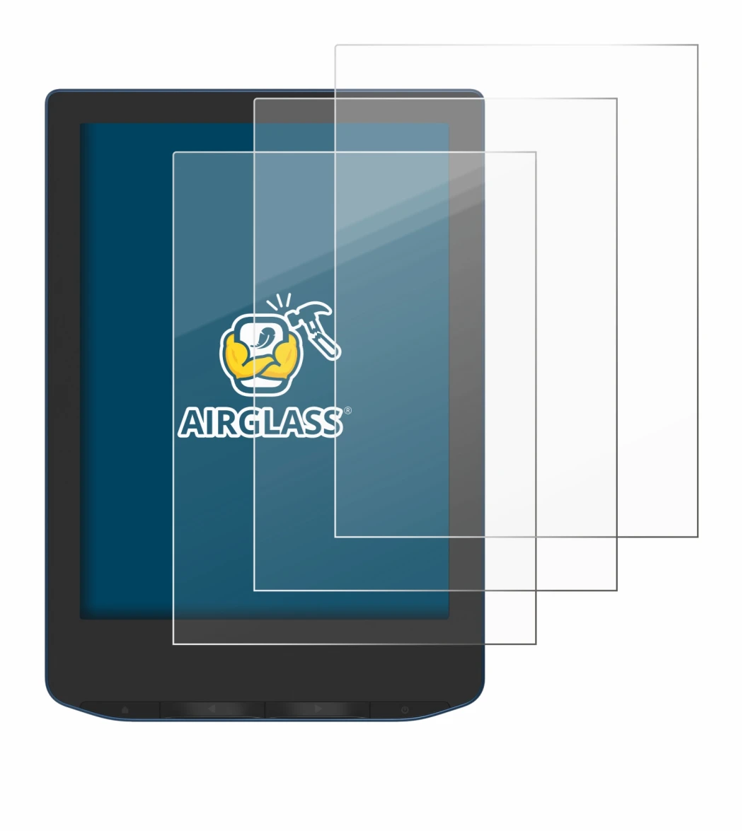 Abbildung des Geräts PocketBook Verse Pro Color mit einer Vielzahl des Displayschutzes.