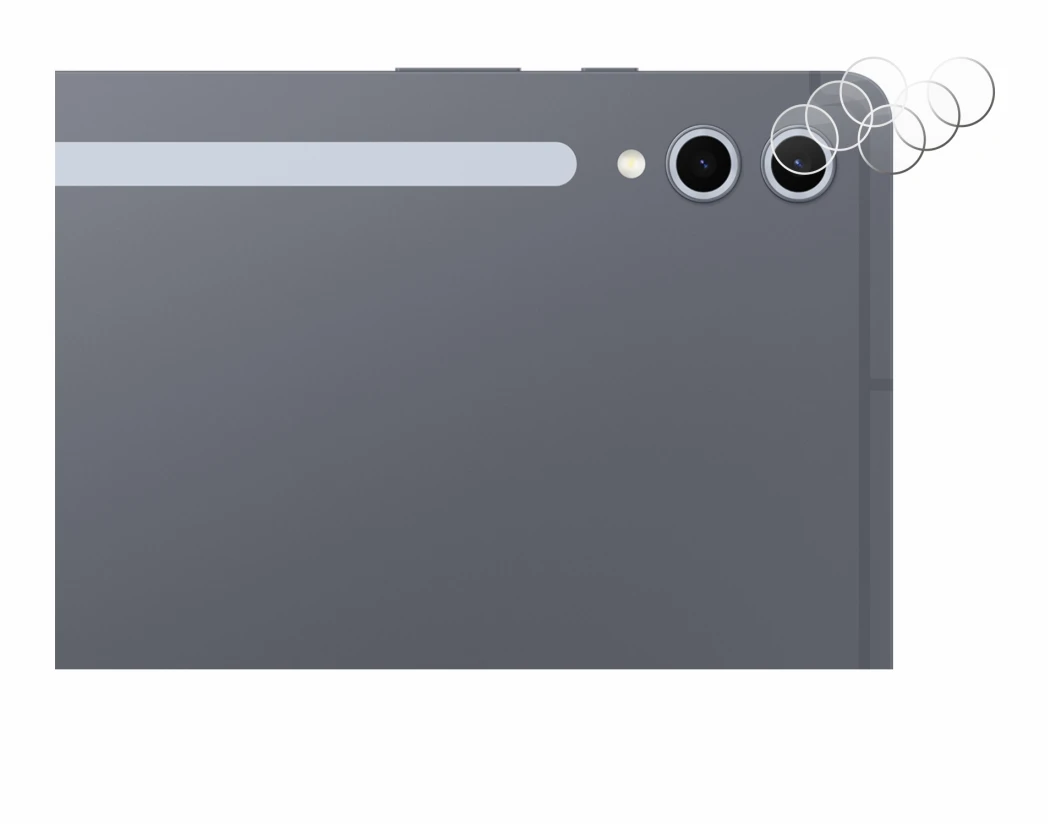 Abbildung des Geräts Samsung Galaxy Tab S10 Plus WiFi (NUR Kameraschutz) mit einer Vielzahl des Displayschutzes.