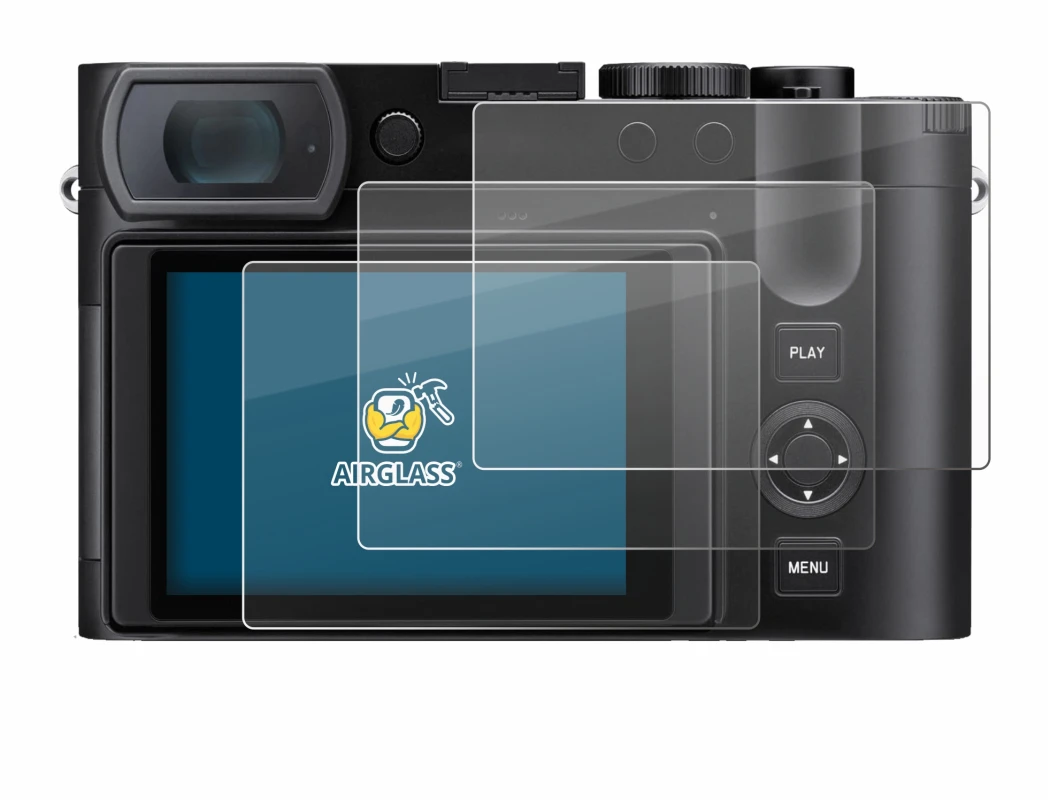 Abbildung des Geräts Leica Q3 43 mit einer Vielzahl des Displayschutzes.