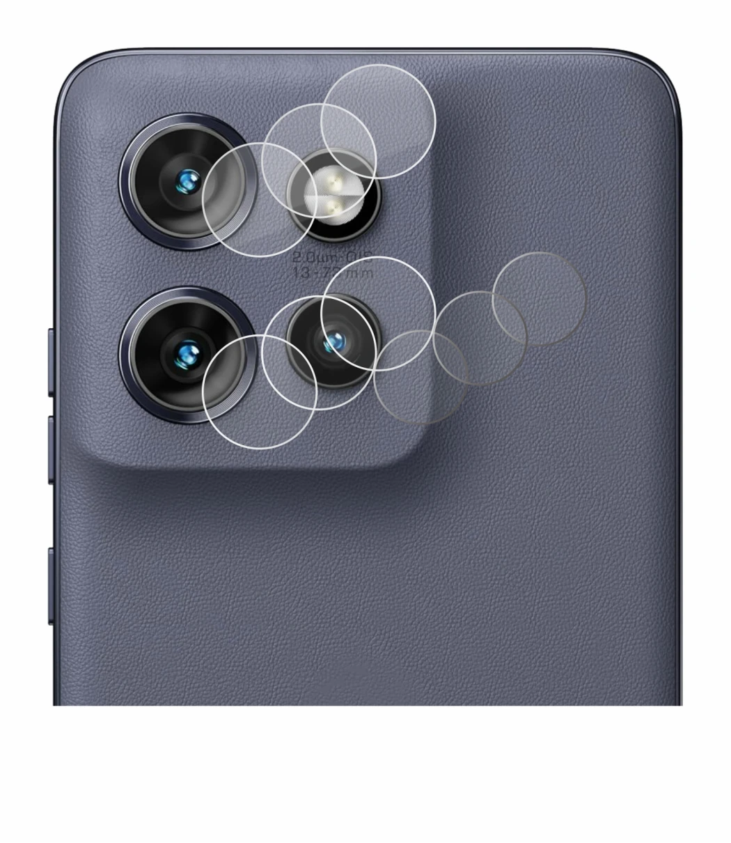 Abbildung des Geräts Motorola Edge 50 Neo (NUR Kameraschutz) mit einer Vielzahl des Displayschutzes.