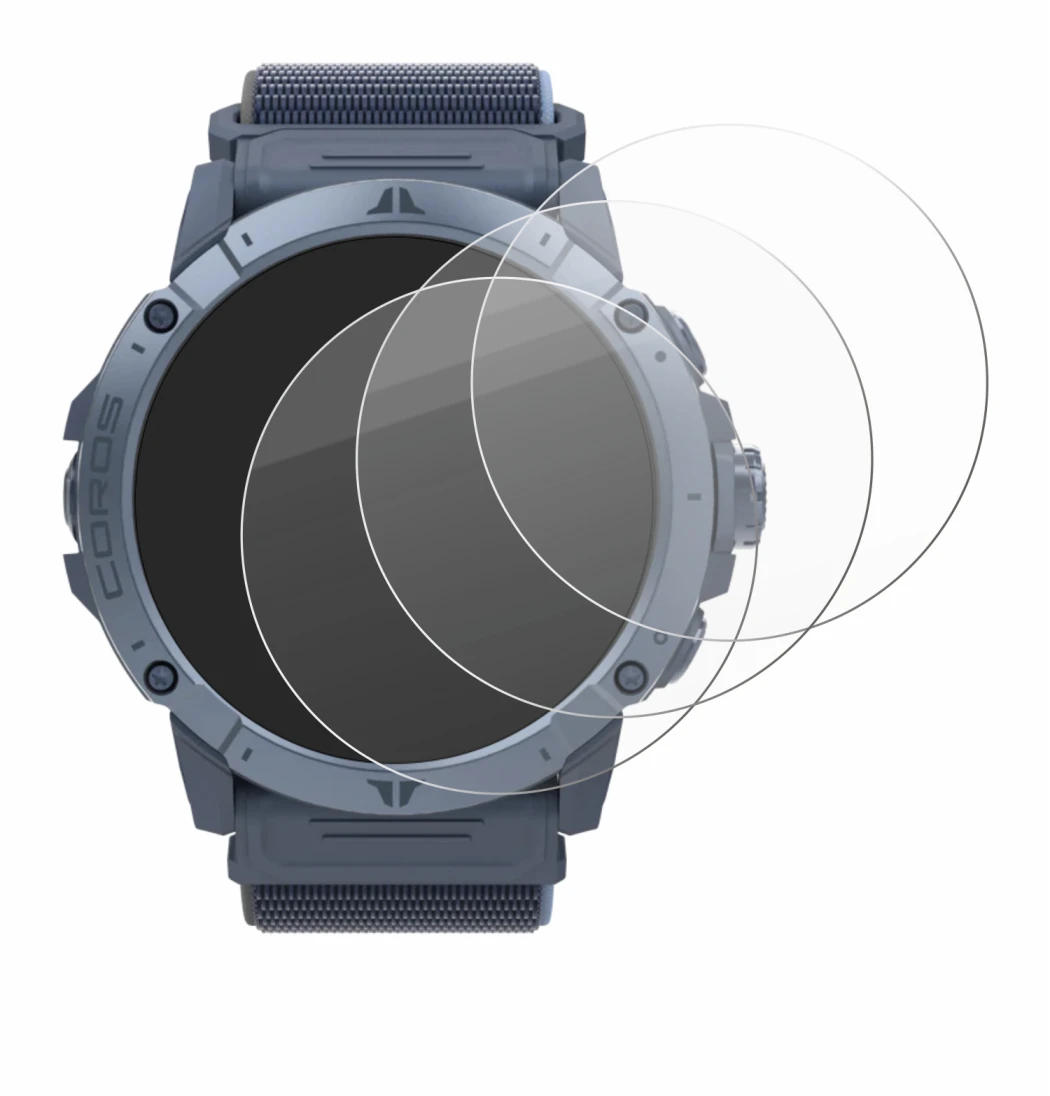 Abbildung des Geräts Coros Vertix 2S mit einer Vielzahl des Displayschutzes.