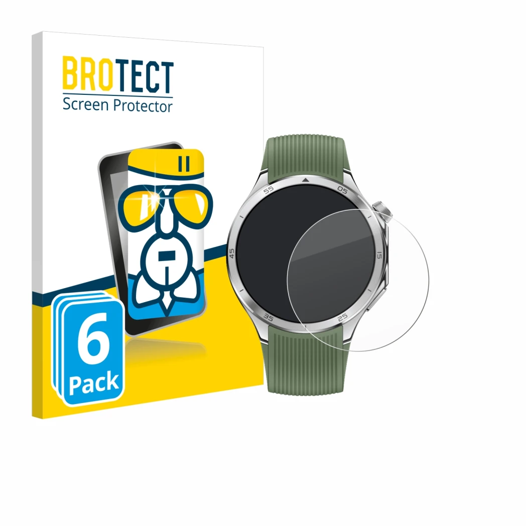 Vorderseite einer Produktverpackung mit dem Markenlogo BROTECT. Daneben ist das Gerät OnePlus Watch 3 mit dem zugehörigen Disp