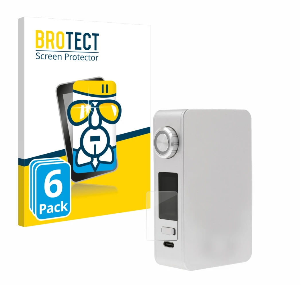 Vorderseite einer Produktverpackung mit dem Markenlogo BROTECT. Daneben ist das Gerät Lost Vape Centaurus M200 mit dem zugehör