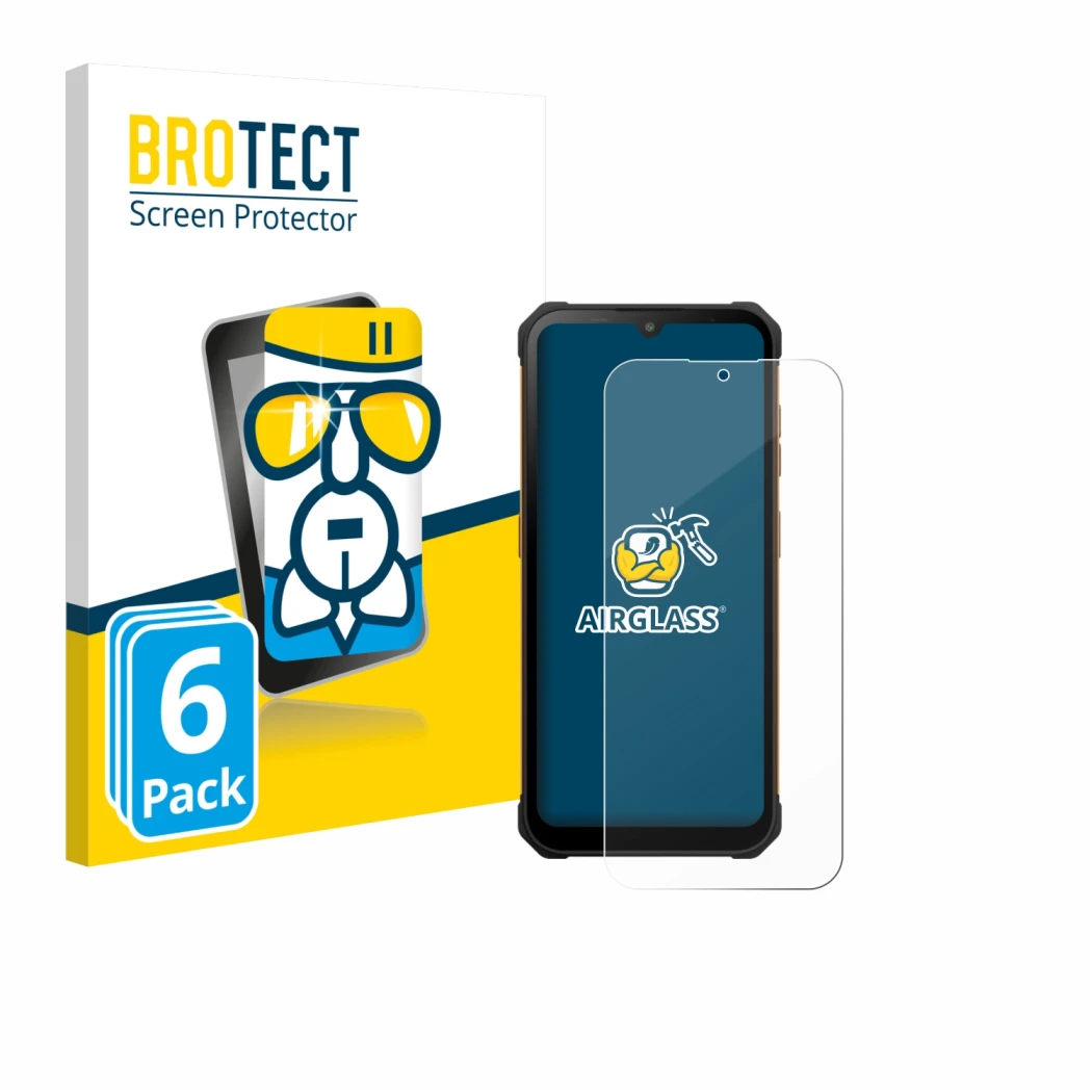 Vorderseite einer Produktverpackung mit dem Markenlogo BROTECT. Daneben ist das Gerät Hammer Iron Va mit dem zugehörigen Displ