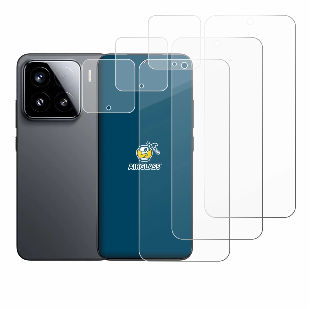 Abbildung des Geräts Xiaomi 15 (Display+Kamera) mit einer Vielzahl des Displayschutzes.