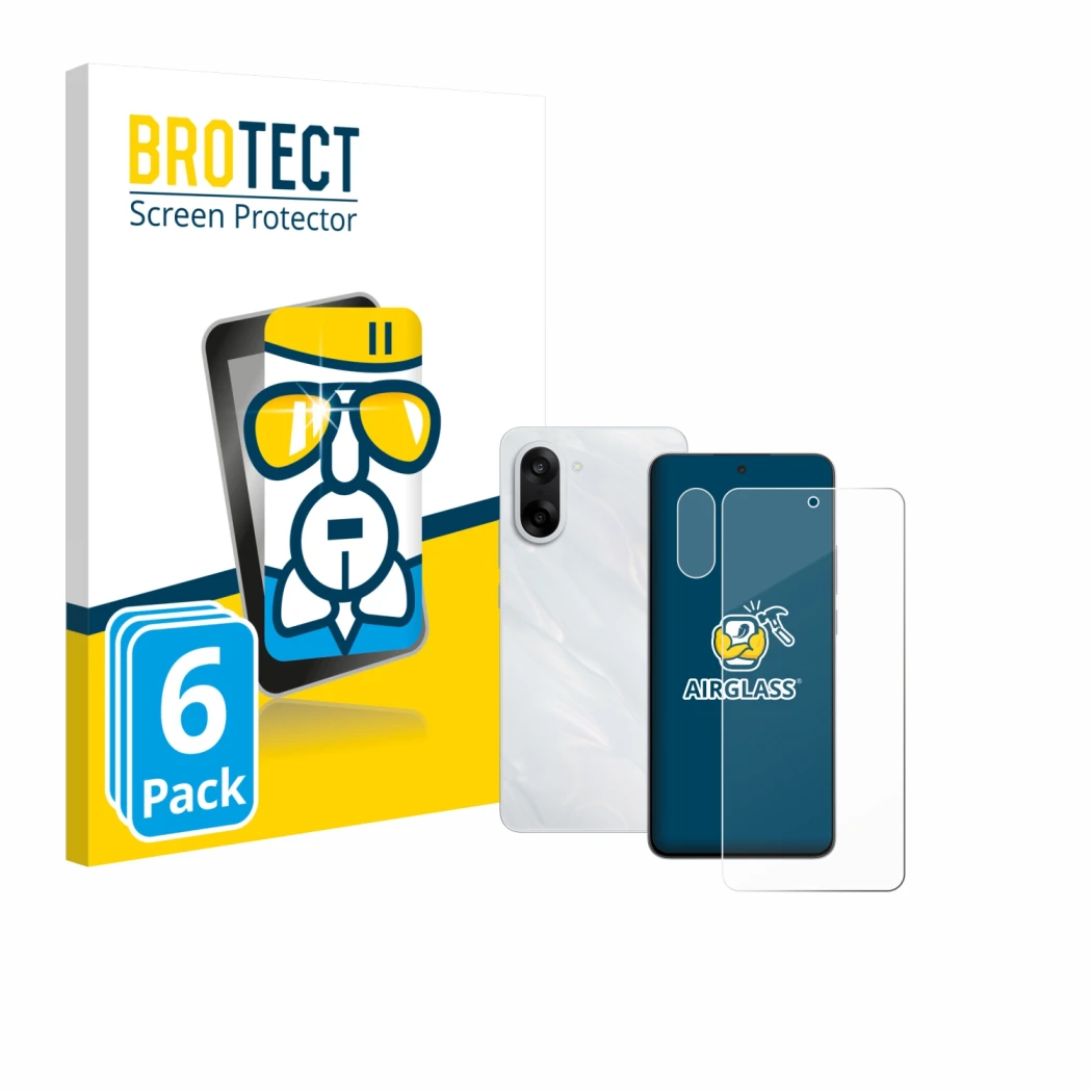 Vorderseite einer Produktverpackung mit dem Markenlogo BROTECT. Daneben ist das Gerät OnePlus Nord CE 5 (Display+Kamera) mit d