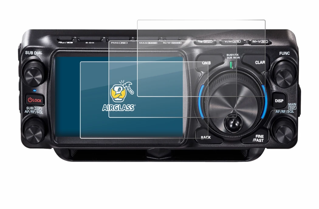 Abbildung des Geräts Yaesu FTX-1 mit einer Vielzahl des Displayschutzes.