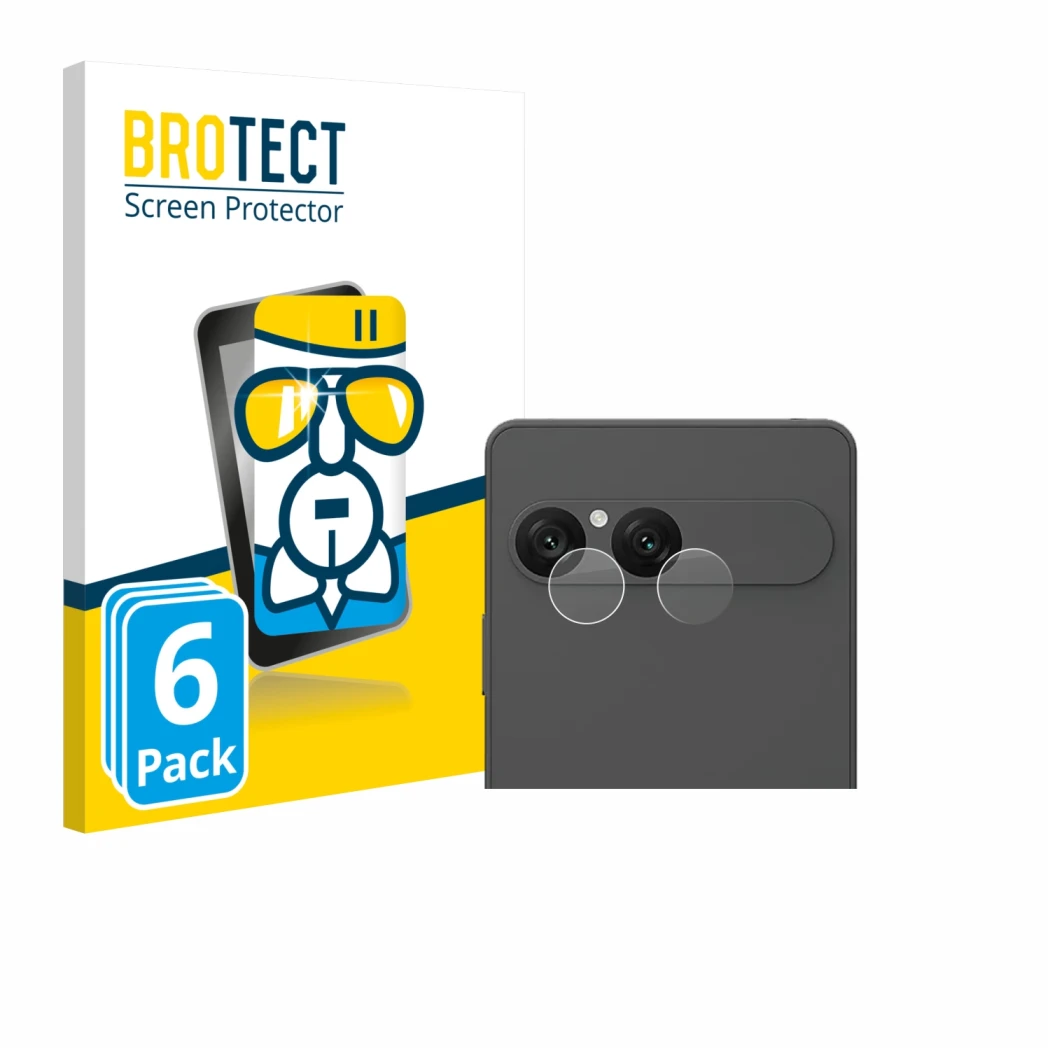 Vorderseite einer Produktverpackung mit dem Markenlogo BROTECT. Daneben ist das Gerät Sony Xperia 10 VII (NUR Kameraschutz) mi