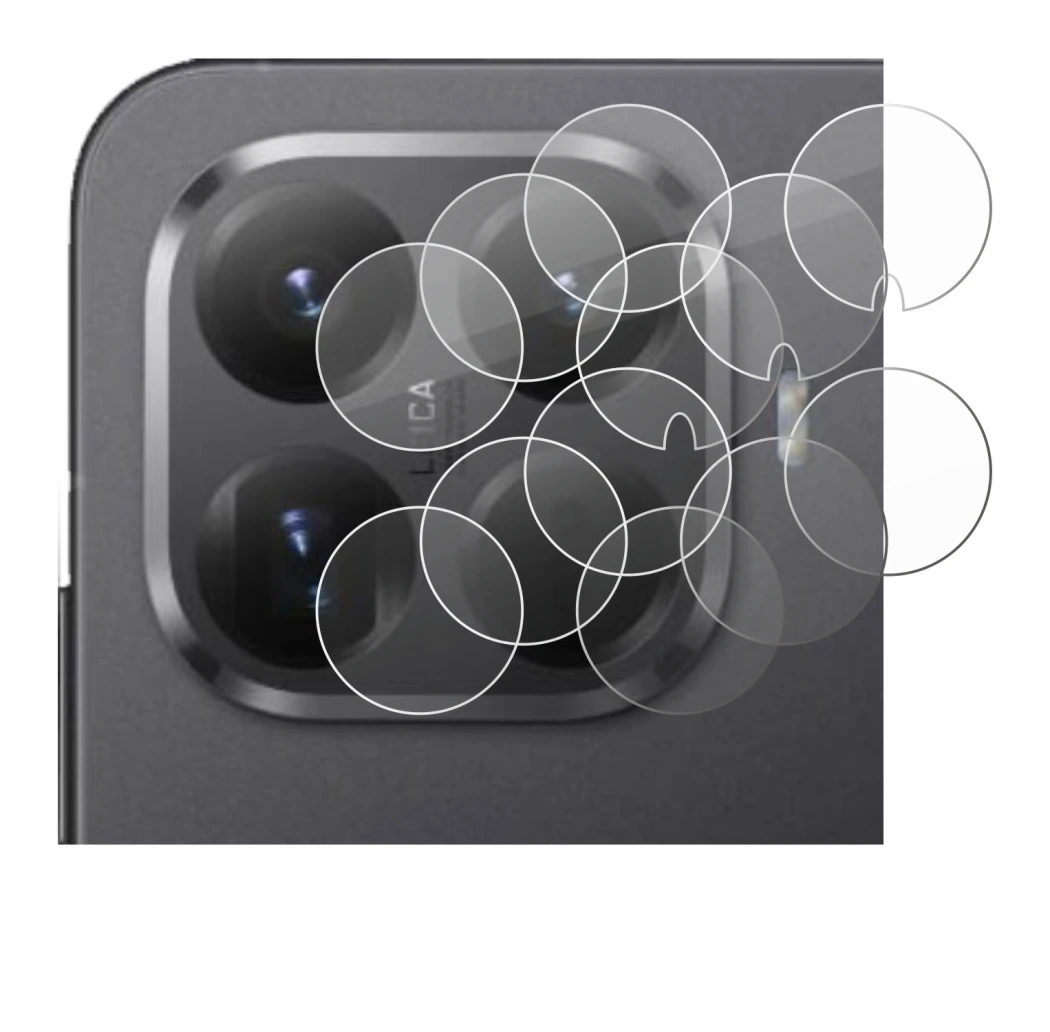 Abbildung des Geräts Xiaomi 15T Pro (NUR Kameraschutz) mit einer Vielzahl des Displayschutzes.