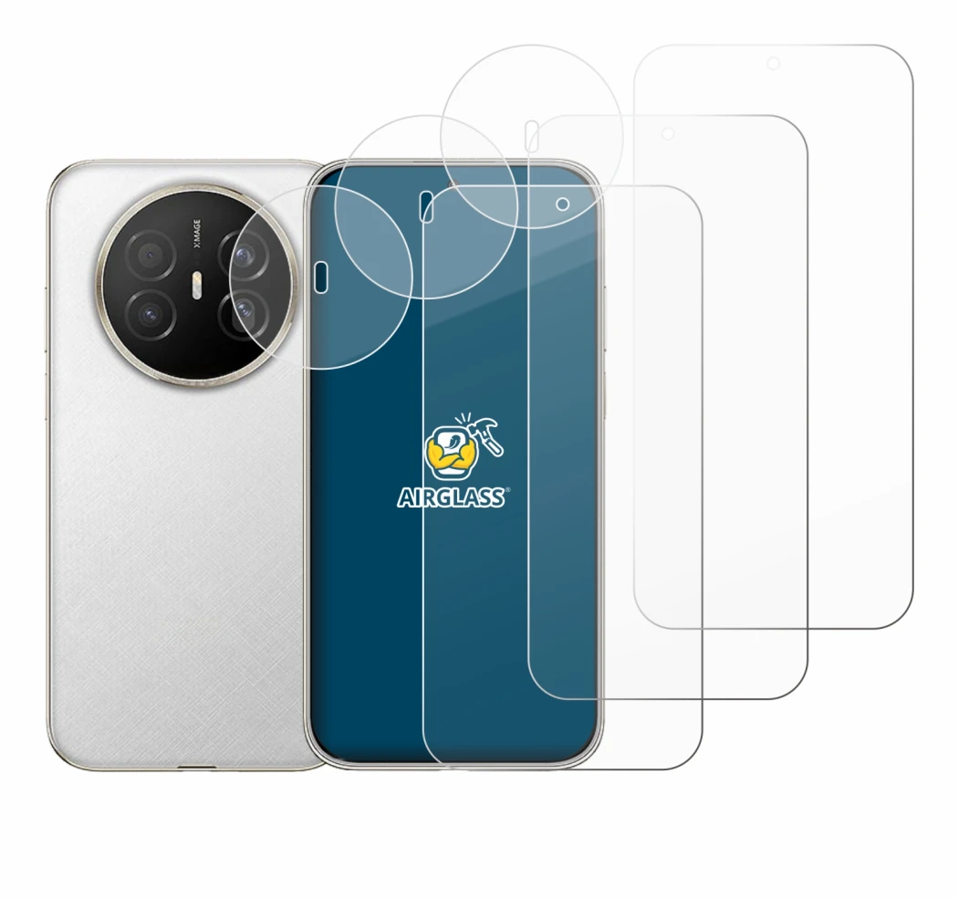Abbildung des Geräts Huawei Mate 70 Air (Display+Kamera) mit einer Vielzahl des Displayschutzes.
