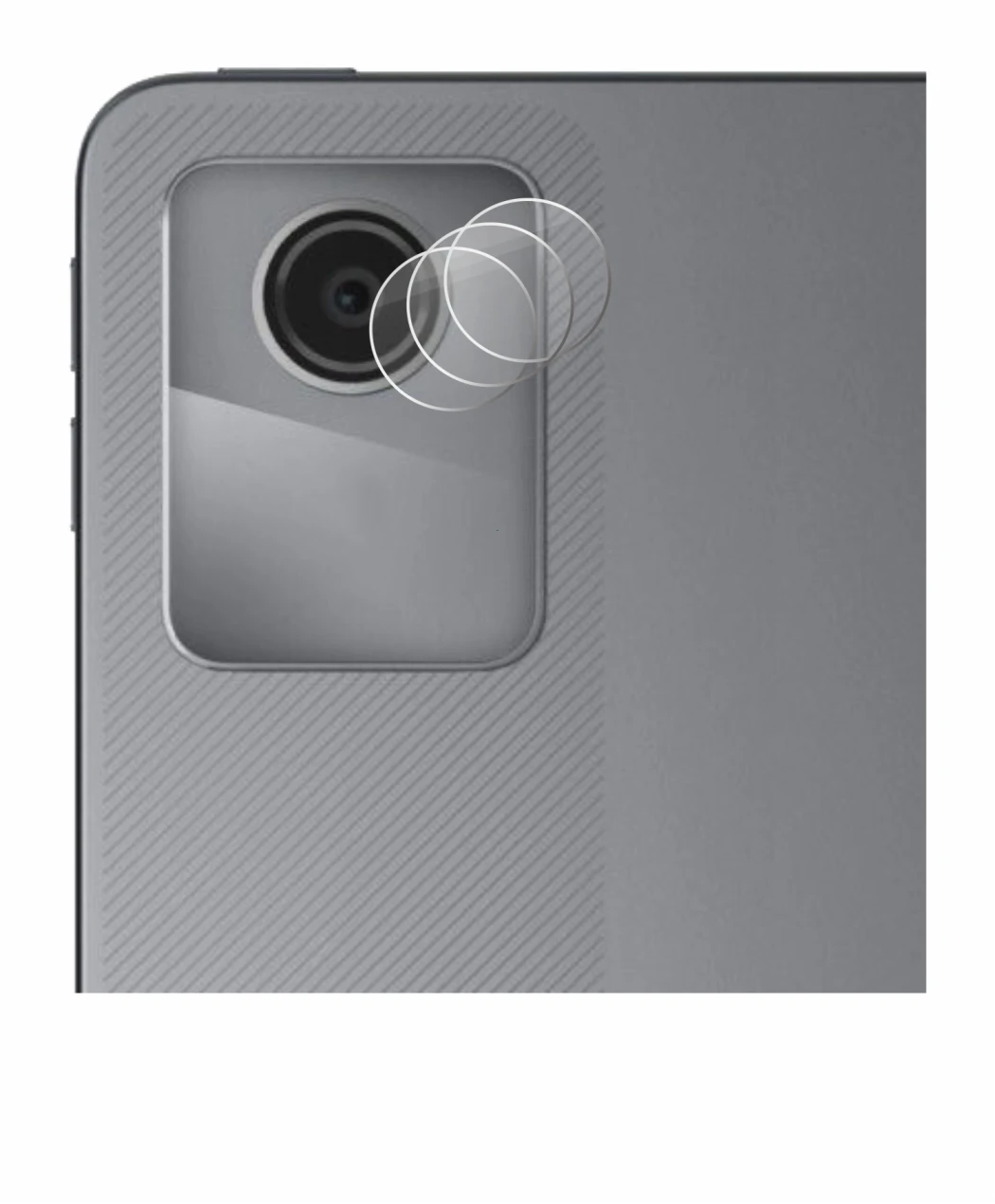 Abbildung des Geräts Lenovo Tab M11 (NUR Kameraschutz) mit einer Vielzahl des Displayschutzes.