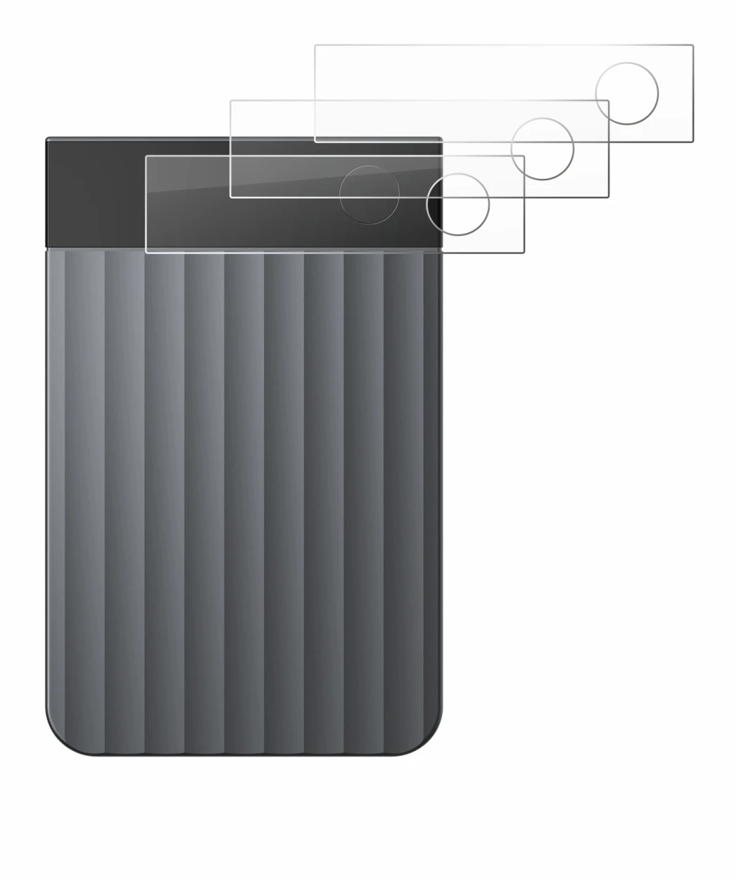 Abbildung des Geräts PLAUD Note Pro mit einer Vielzahl des Displayschutzes.