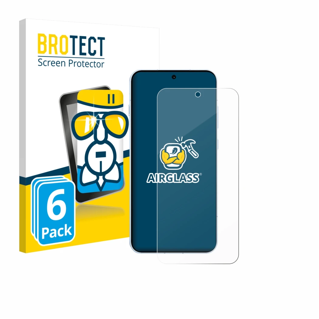 Vorderseite einer Produktverpackung mit dem Markenlogo BROTECT. Daneben ist das Gerät Oppo Find X8s 4G mit dem zugehörigen Dis