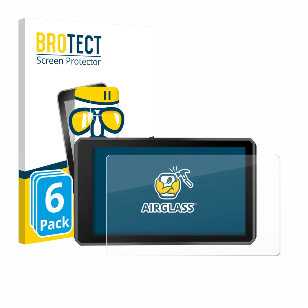 Vorderseite einer Produktverpackung mit dem Markenlogo BROTECT. Daneben ist das Gerät Garmin zumo XT3 4.7